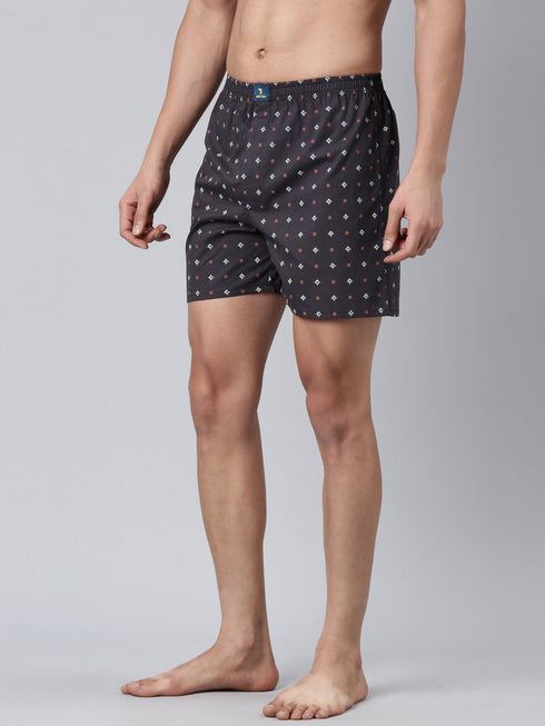 Maroon Printed Cotton Boxer